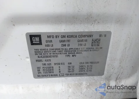 2019 Buick Encore Awd Preferred from USA, damaged, VIN KL4CJESB6KB749781